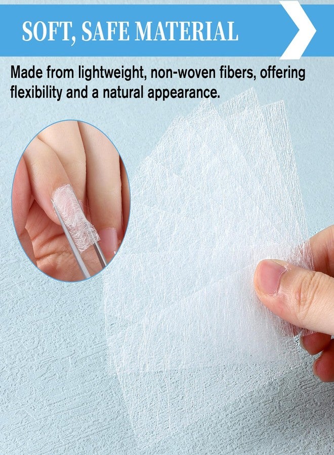 Qulkws 100 PCS Fiberglass Nail Wrap Extension Kit Silk Nail Wraps Extensions Fiberglass Fiber Nails Repair Art DIY Protector Accessories Natural Silk Paper Towels Fiber Wraps for Broken Nails Fix Repair - Image 4